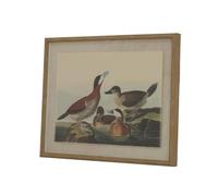 Hill Interiors Flora & Fauna Collection Ducks Beaded Linen Framed Wall Art In Dark Brown Dark Brown