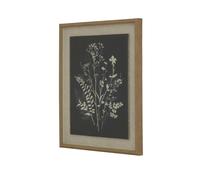Hill Interiors Flora & Fauna Collection Grove Beaded Linen Framed Wall Art - White/Black - White/Black - 50cm x 2cm x 40cm