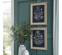 Hill Interiors Flora & Fauna Collection Meadow Beaded Linen Framed Wall Art In White White