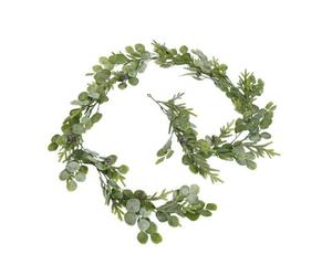 Hill Interiors Frosted Pine & Eucalyptus Artificial Garland White/green (180Cm X 12Cm X 12Cm)