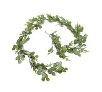 Hill Interiors Frosted Pine & Eucalyptus Artificial Garland - White/Green - 180cm x 12cm x 12cm - White/Green