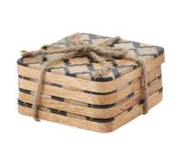 Hill Interiors Geometric Coasters (Set Of 4) - Wood - L1 X W10 X H10 Cm - Brown/black