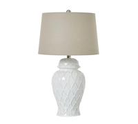 Hill Interiors Ginger Jar Ceramic Table Lamp (UK Plug) - White - One Size - White