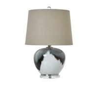 Hill Interiors Glass Table Lamp (UK Plug) in Grey Hill Interiors Grey