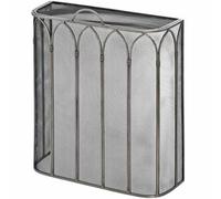 Lemon Pavilion Furniture and Decor Gothic Antique Pewter Firescreen - Metal - L21 x W55 x H65 cm in Grey Lemon Pavilion Furniture and Decor Grey