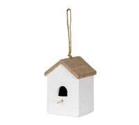 Hill Interiors Hanging Bird House Ornament - Ceramic - L14 X W14 X H20 Cm - Brown/white