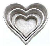 Hill Interiors Heart Decorative Dish (Pack of 3) - Stone - One Size - Stone - 100% Mixed