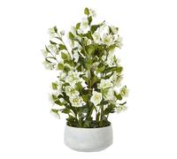 Hill Interiors Hellebore Artificial Potted Plant - White/Grey - 41cm x 33cm x 38cm