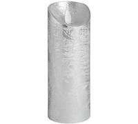 Hill Interiors Hill 1975 Luxe Collection 3 x 8 Silver Flickering Flame LED Wax Candle, Mixed, one,7.5 x 7.5 x 20 cm