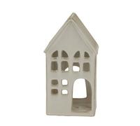 Hill Interiors House Tea Light Holder Decoration - Ceramic - L6 X W9 X H16 Cm - White