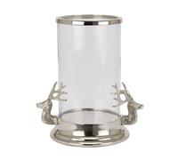Hill Interiors Hurricane Stag Head Lantern Silver (One Size)