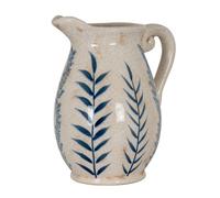 Hill Interiors Large Blue Flora Olpe Jug Vase - Ceramic - L18 X W20 X H28 Cm - White
