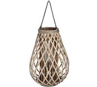 Hill Interiors Large Bulbous Lantern - Wicker - L30 X W30 X H55 Cm - Brown