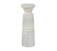 Hill Interiors Large Carved Candle Holder in White Hill Interiors White