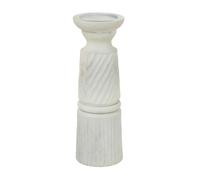 Hill Interiors Large Carved Candle Holder in White Hill Interiors White