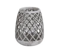 Hill Interiors Large Conical Ceramic Lattice Hurricane Lantern Grey (One Size)