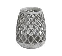 Hill Interiors Large Conical Ceramic Lattice Hurricane Lantern - Grey - One Size - Grey - 100% Ceramic