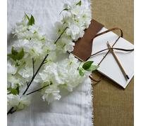 Hill Interiors Large Full Cherry Blossom Stem - Plastic - L6 X W8 X H100 Cm - White