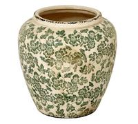 Hill Interiors Large Green Clover Olpe Vase - Ceramic - L28 X W28 X H29 Cm - White