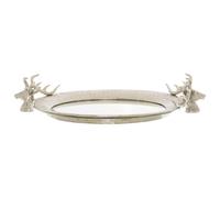 Hill Interiors Large Mirrored Tray With Stag Heads