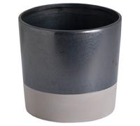 Lemon Pavilion Furniture and Decor Large Planter - Ceramic - L16 x W16 x H16 cm - Metallic Grey Lemon Pavilion Furniture and Decor Grey