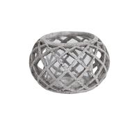 Hill Interiors Large Round Ceramic Lattice Hurricane LanternOne Size Grey HI300