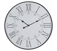 Hill Interiors Large Round Embossed Station Clock In White White