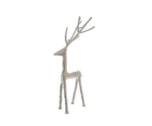 Hill Interiors Large Standing Stag Ornament - Metal - L21 x W28 x H69 cm - Silver