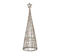 Hill Interiors Led Christmas Tree With Star - Wicker - L36 X W36 X H115 Cm - Brown