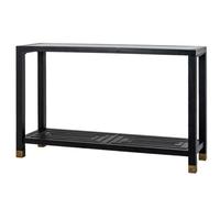 Hill Interiors Lennox Console Table - Wood/glass - L40 X W130 X H81 Cm - Black