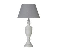 Hill Interiors Lentia Urn Linen Table Lamp (UK Plug) in Grey Hill Interiors Grey