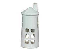 Hill Interiors Lighthouse Tea Light Holder - White - White - 23cm x 11cm x 11cm