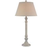Hill Interiors Liora Table Lamp With Linen Shade - Resin - L41 X W41 X H79 Cm - White