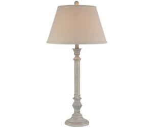 Hill Interiors Liora Table Lamp With Linen Shade - Resin - L41 X W41 X H79 Cm - White