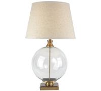 Hill Interiors Lunel Glass Orb Table Lamp With Edged Linen Shade