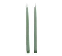 Hill Interiors Luxe Collection Electric Candle (Pack of 2) - Sage - Sage - 25cm x 2cm x 2cm - 100% Mixed