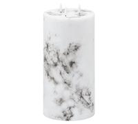Hill Interiors Luxe Collection Marble Effect 3 Wick Electric Candle - White/Black - White/Black - 30cm x 15cm x 15cm