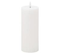 Hill Interiors Luxe Collection Natural Glow 3X8 Textured Ribbed Led Candle