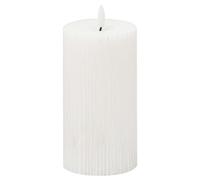 Hill Interiors Luxe Collection Ribbed Natural Glow Electric Candle - White - White - 23cm x 9cm x 9cm
