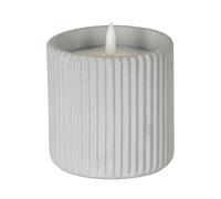 Hill Interiors Luxe Collection Ribbed Table Lamp - Chalk - 9cm x 9cm x 9cm - Chalk - 100% Mixed