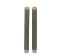 Hill Interiors Luxe Collection Ribbed Taper Candle - Sage - One Size - Sage - 100% Mixed