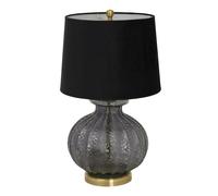Hill Interiors Luxton Fluted Glass Table Lamp - Black/Gold - 64cm x 38cm x 38cm - Black/Gold