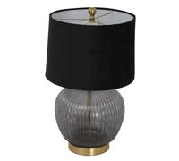 Hill Interiors Luxton Ribbed Glass Table Lamp In Black Black One Size