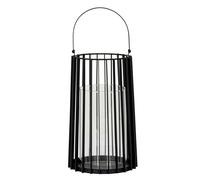 Hill Interiors Lynk Glass Lantern Candle Holder - Black - Black - 50cm x 22cm x 22cm
