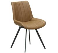Hill Interiors Malmo Swivel Dining Chair - Tan Brown - 56cm x 63cm x 58cm - Tan Brown - 100% Mixed