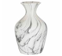 Hill Interiors Marble Ellipse Large Vase - Ceramic - L23 X W23 X H36 Cm - Grey/white