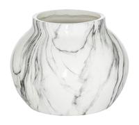 Hill Interiors Marble Planter - White/Grey - 20cm x 26cm x 26cm - White/Grey - 100% Mixed