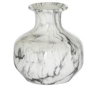 Hill Interiors Marble Squat Vase - White/Grey - 26cm x 24cm x 24cm - White/Grey - 100% Mixed