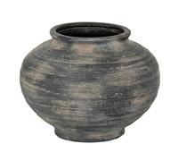Hill Interiors Marra Squat Vase - Black - 27cm x 36cm x 36cm - Black - 100% Mixed