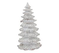 Hill Interiors Medium Snowy Fir Tree Sculpture - Resin - L14 X W14 X H25 Cm - White